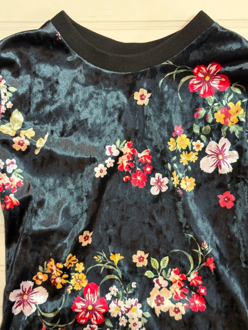 ASOS Velvet Floral Midi Dress Open Back Long Sleeve Bodycon Cocktail Party US 6 - Picture 5 of 10